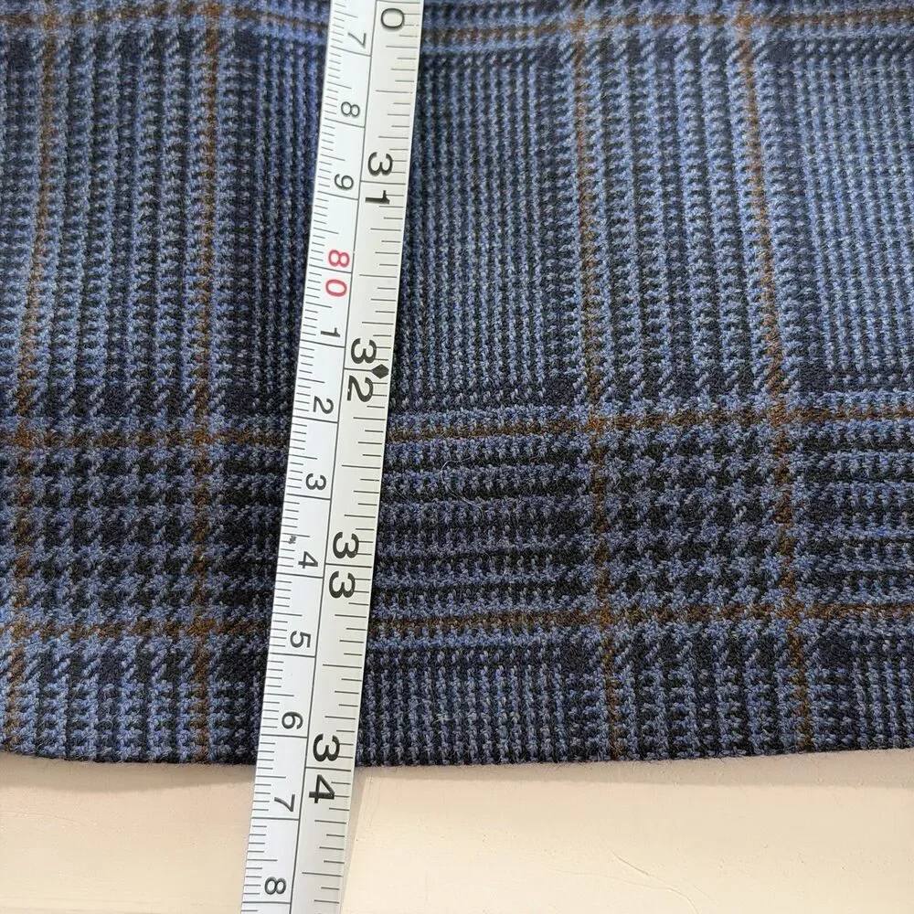Loro Piana Blazer Mens 46L 100% Cashmere Blue Glen Plaid Jack Victor Selbywood